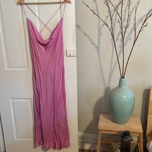 ZARA NWT Bias cut pink slip dress. SMALL WATER MARK ON FRONT.
